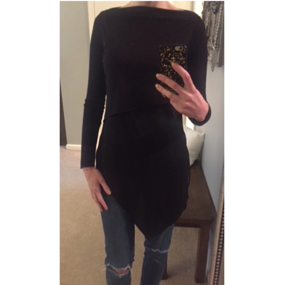 FINAL SALE Long sleeve Zara top black - Picture 1 of 6